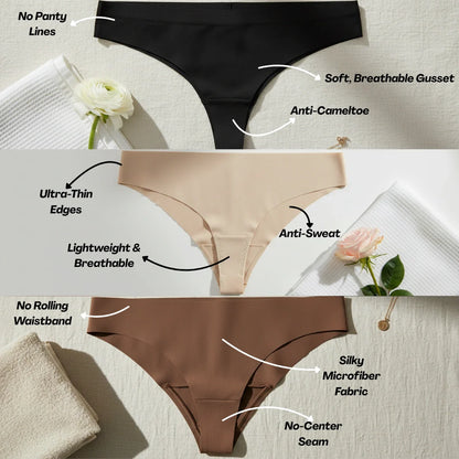 Seamless Anti-Cameltoe Thongs (3 pack)